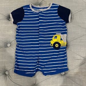 Carter's Blue and White Striped Baby Romper